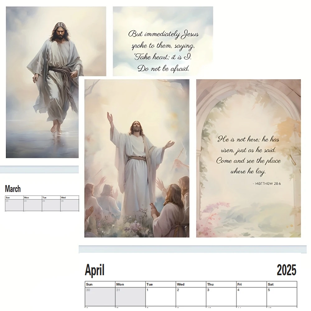 Jesus-Kalender 2022, Wandkunstkalender – 16,5 x 11 Zoll, bedruckt mit hochwertigem Archivpapier – Monatskalender, inspirierende Wand-D