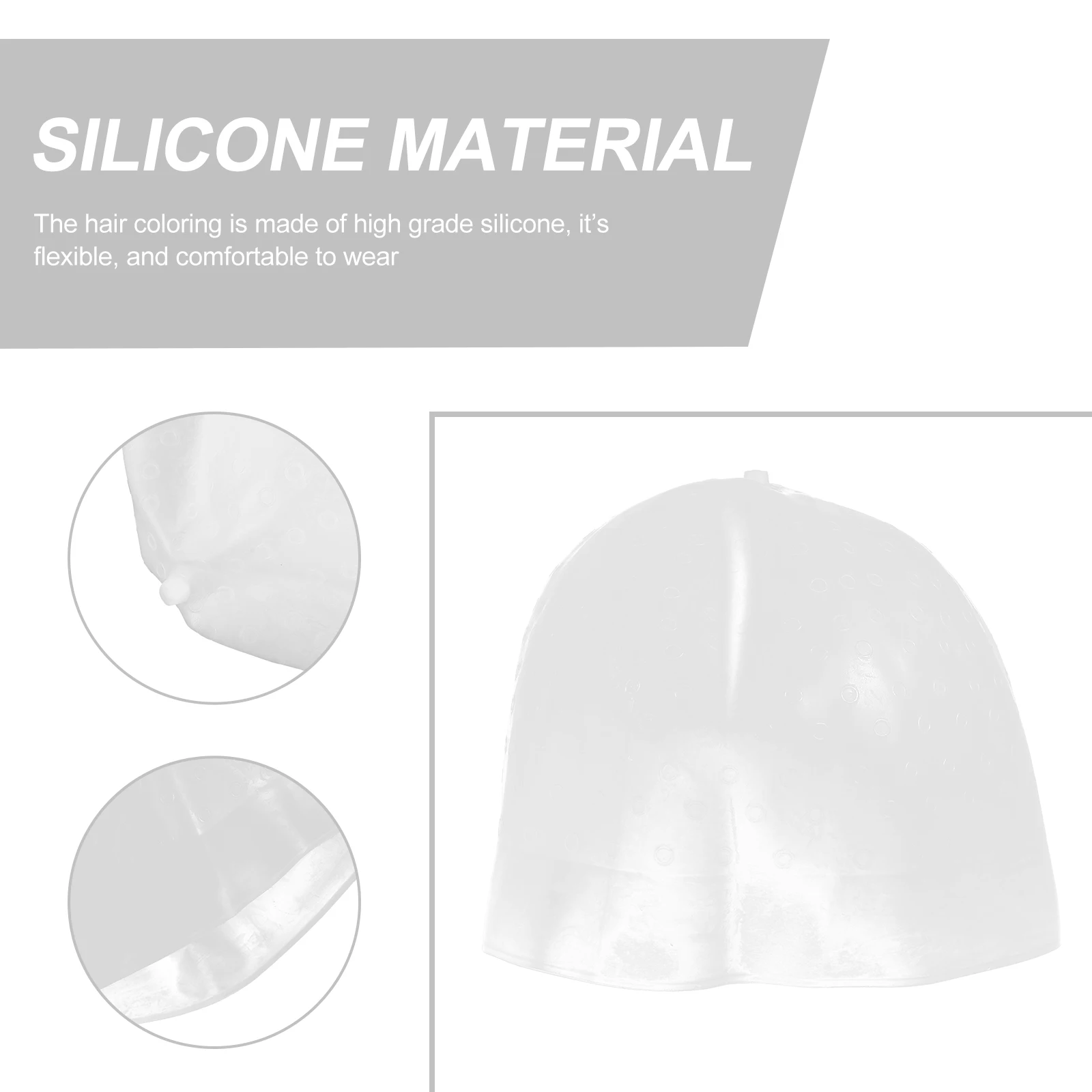 

Silicone Highlighting Cap for Hair Dyeing Reusable DIY Tool with Small Circles Translucent White Random Style Hair Coloring Hat