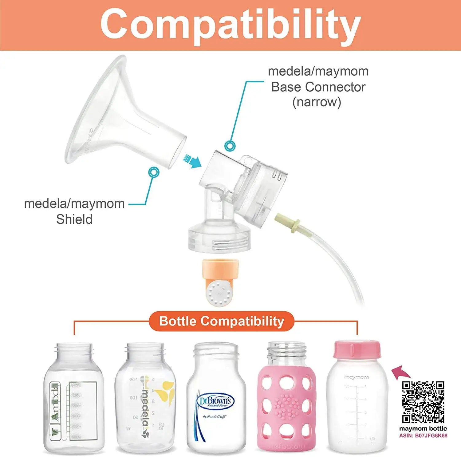 Accesorios para extractores de leche, brida de PP, 15mm, 17mm, 19mm, 21mm, Escudo de grado alimenticio sin BPA, tamaño personalizado, Compatible con Spectra