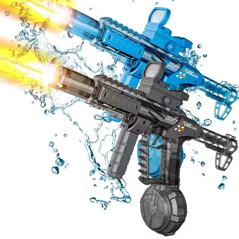 Nouveauté : Jouets de plage et de piscine pour l'été, pistolet à eau à longue portée, pistolet à eau électrique automatique à piles avec flamme sur la bouche du canon