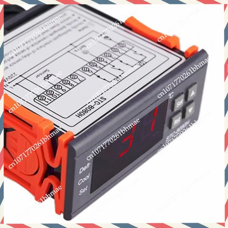 

-A21Z STC-8080H Контроллер температуры Термостат для холодильника Цифровой дисплей Микрокомпьютер Черный 1 компл.
