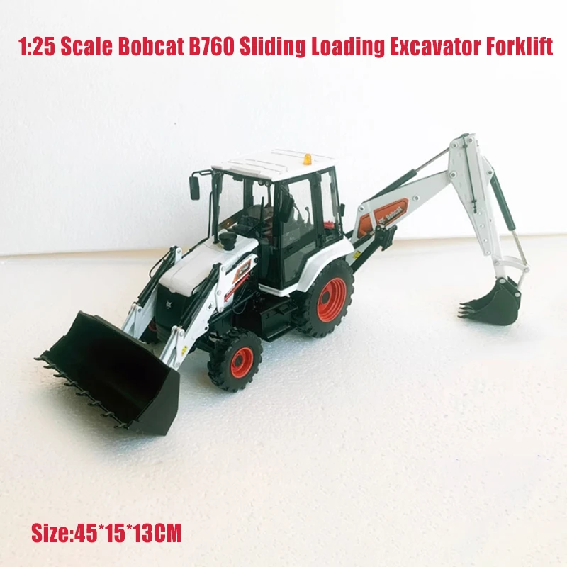 Odlewany model koparki Bobcat B760 w skali 1:25, wózek widłowy, model inżynieryjny ze stopu, kolekcja, pamiątka, prezent.