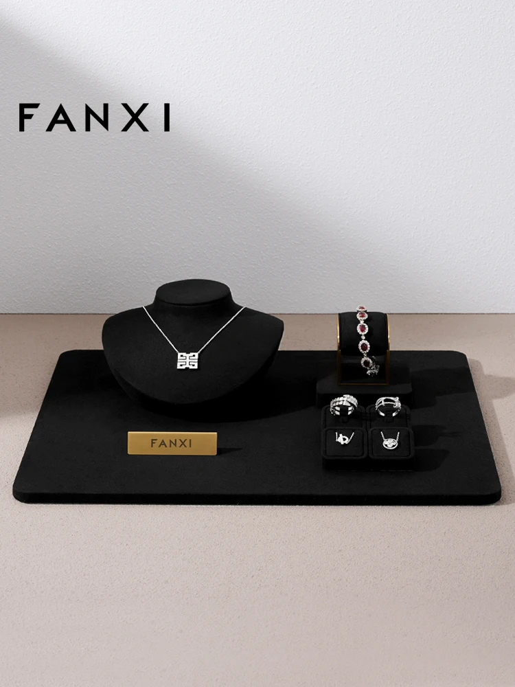 

Black microfiber jewelry display prop necklace ring pendant watch live broadcast display jewelry display rack