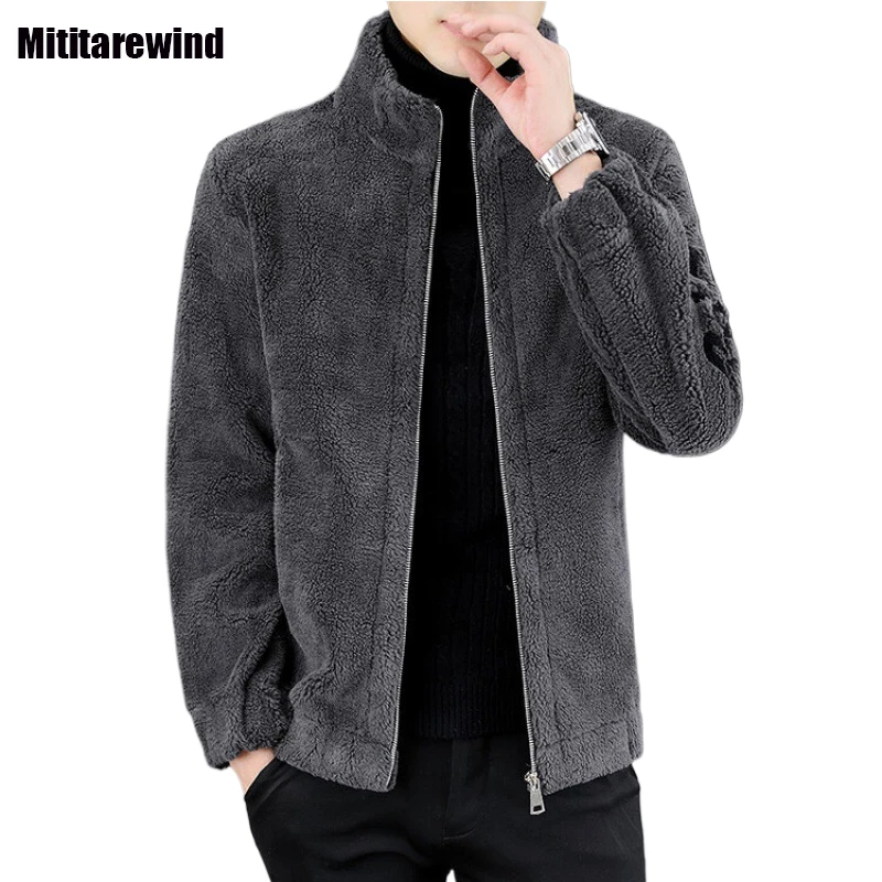 

Winter Coats for Men Daily Casual Thicken Warm Jackets Berber Fleece Jacket with Embroidered Letters Fashion New in Outerwears