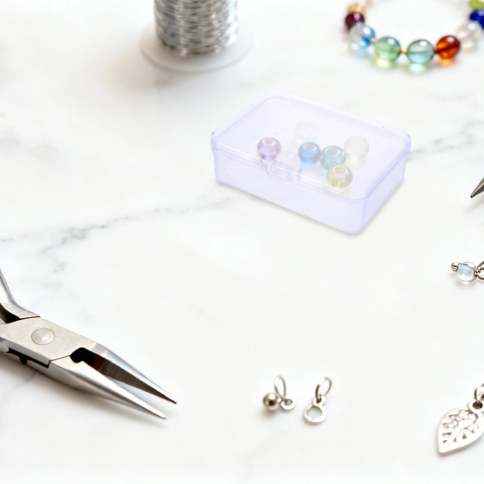 

30Pcs Small Plastic Storage Boxes with Latch Lid Transparent PP Container for Cosmetics Fish Hooks Travel Essentials Compact