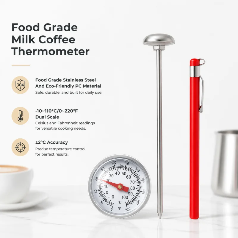 Kitchen Milk Coffee Thermometer Stainless Steel Pen Style Food Thermometer Instant Read Meat Temperature Meter Kitchen Gadgets