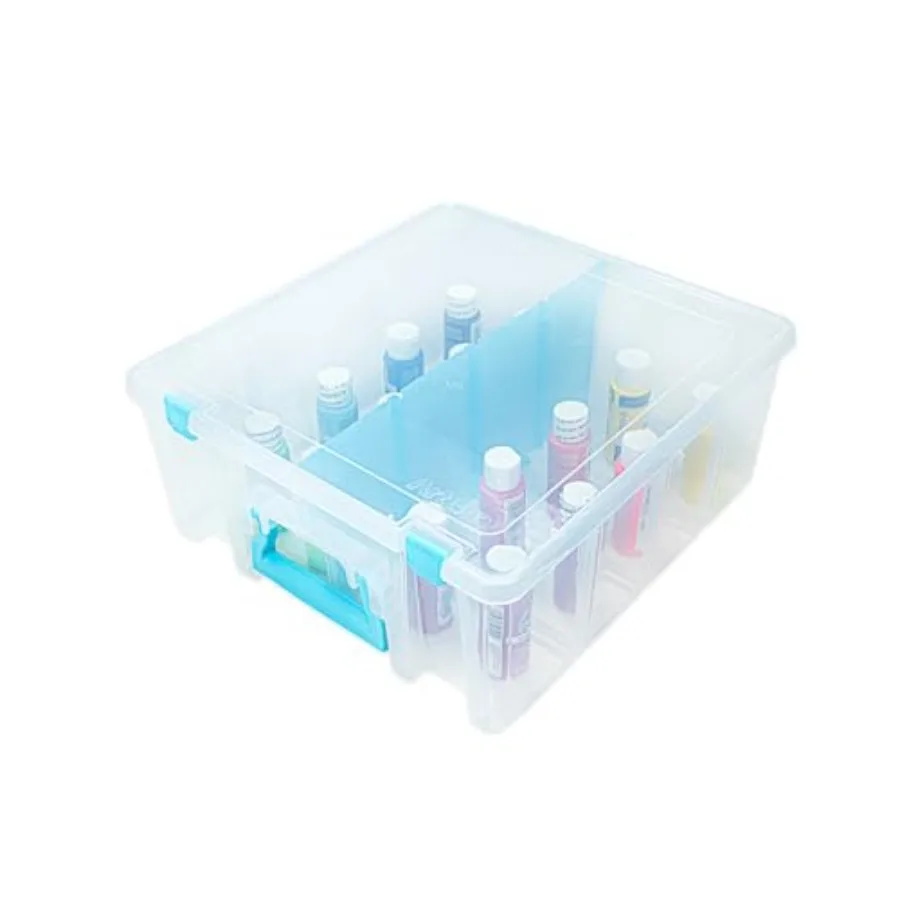 

Super Satchel Double Deep Compartment Box - Art Storage with 8 Removable Compartments Smart Closure for Craft Supplies