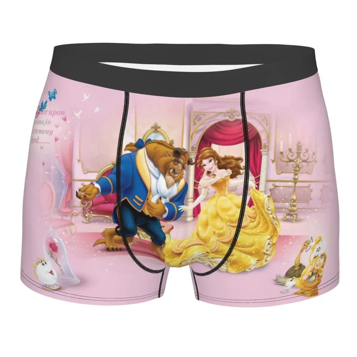 

Custom Male Fashion Princesses Beauty And The Beast Underwear Boxer Briefs Breathable Shorts Panties Underpants