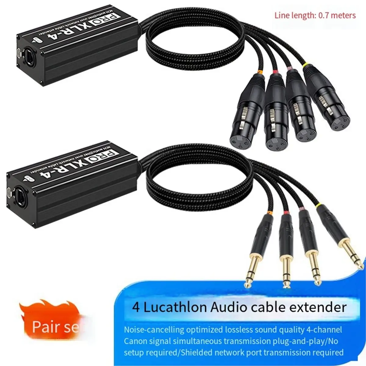 618 Mega Sale 1Pair 4CH XLR to RJ45 Network Cable Extender Support Cat5e Cat6 for Microphone DMX512 Stage Light 6.35 Female