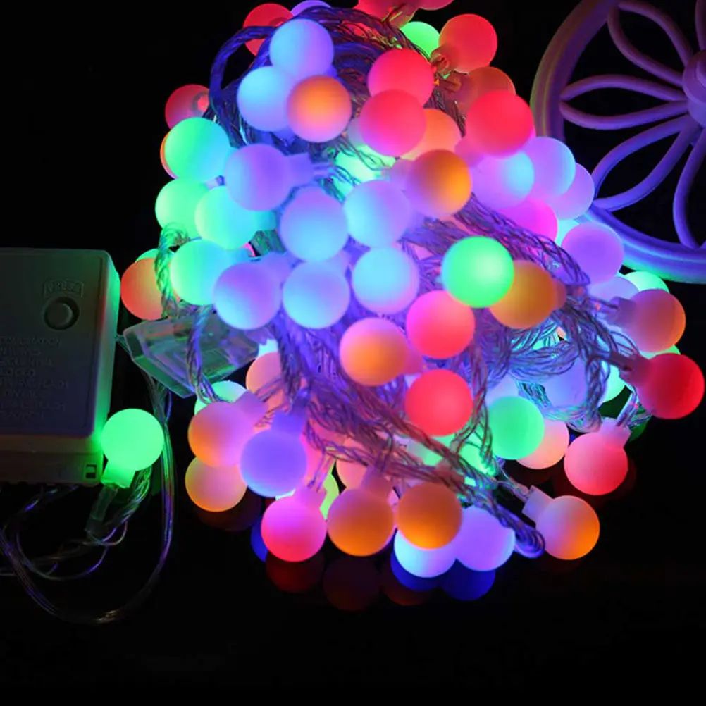 

Гирлянда-шары 8М, 24 светодиода, холодный белый свет, универсальная светодиодная лампа для декора на Рождество, свадьбу, вечеринку, круглая гирлянда-декор