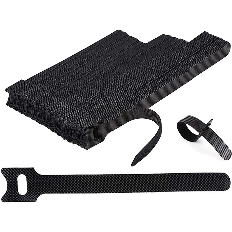12x150 12x200 12x250 12x300mm Cable Organizer Ties Wire Management Nylon Cable Ties Reusable Hook and Loop Tape Straps Tie