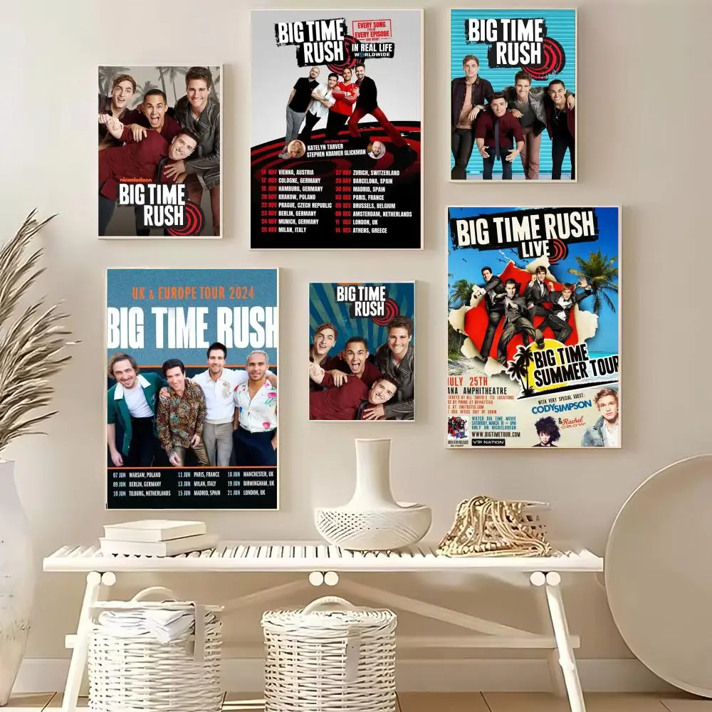 Band Big Time Rush B-BTR Poster Wall Art Poster Sticker for Living Room Bedroom Bar Home Decor Mural Painting Decoration