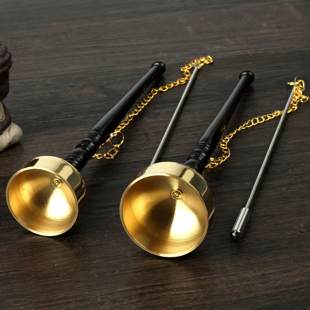 

Exquisite Brass Yin Qing Musical Instrument Temple Supply Hand Ring Decorative Percussion For Home Ancestral Hall