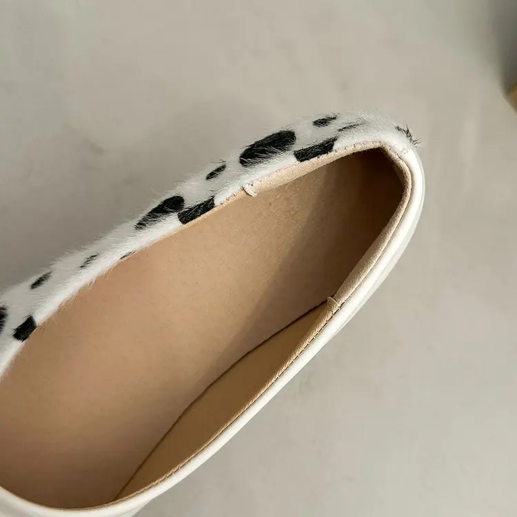 Frühlings-Neuheit: Damen-Flachschuhe mit Runder Spitze, Gepunktetem Wildleder, Bequeme Alltags-Loafer für Büro und Straße – Detail 15
