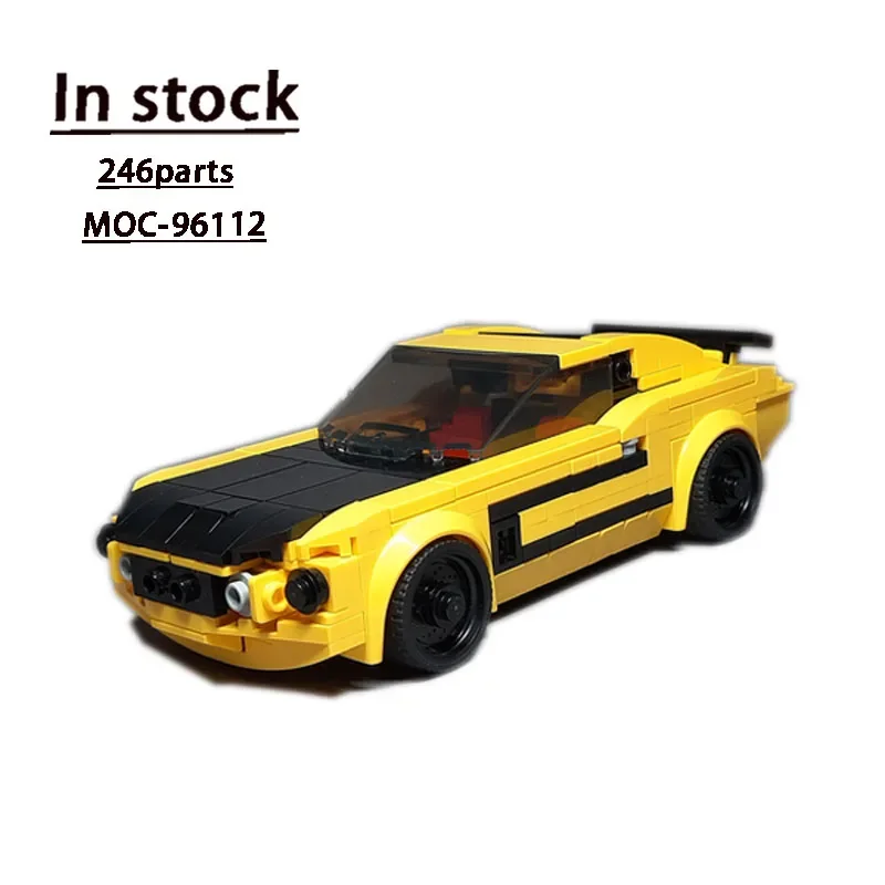 MOC - 76901 New Yellow Small Sports Car Assembly Splicing Building Block Model 246 Parts Building Blocks for Kids Boys Gift Toy