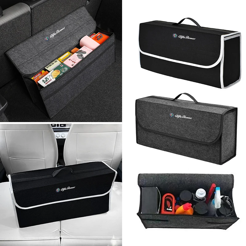 Car Trunk Storage Box Organizer Foldable Stowing Tidying Container Bag For Alfa Romeo serpent Giulia 159 156 MITO Stelvio 147