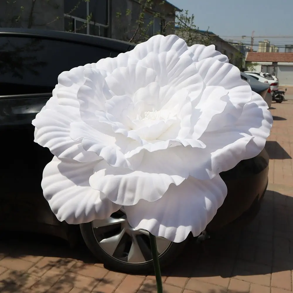 Pivoine artificielle géante PE 40/50cm, Simulation de fleur de pivoine, affichage de fenêtre, fausses fleurs, décoration murale de fond