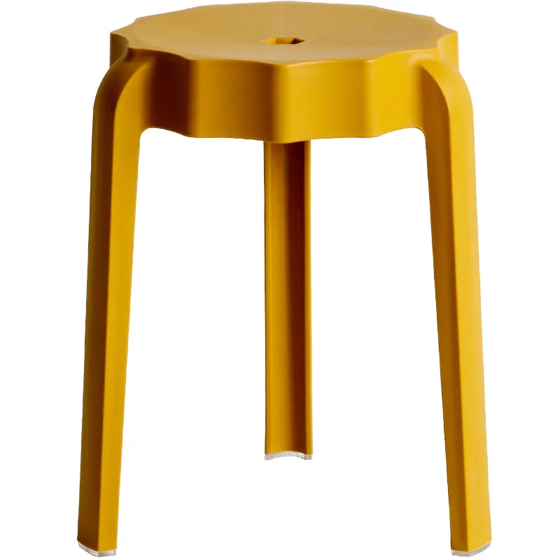 

Adult plastic stool, thickened commercial stackable shoe changing stool, simple, round dining stool, space-saving low stool
