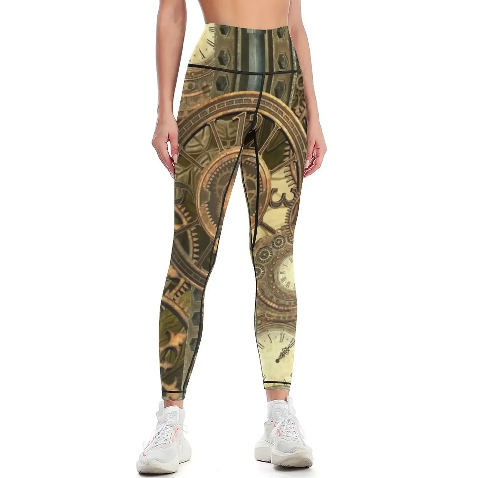

Steampunk, awesome clocks Leggings workout shorts Women's trousers Legging sexy woman Women's fitness Womens Leggings