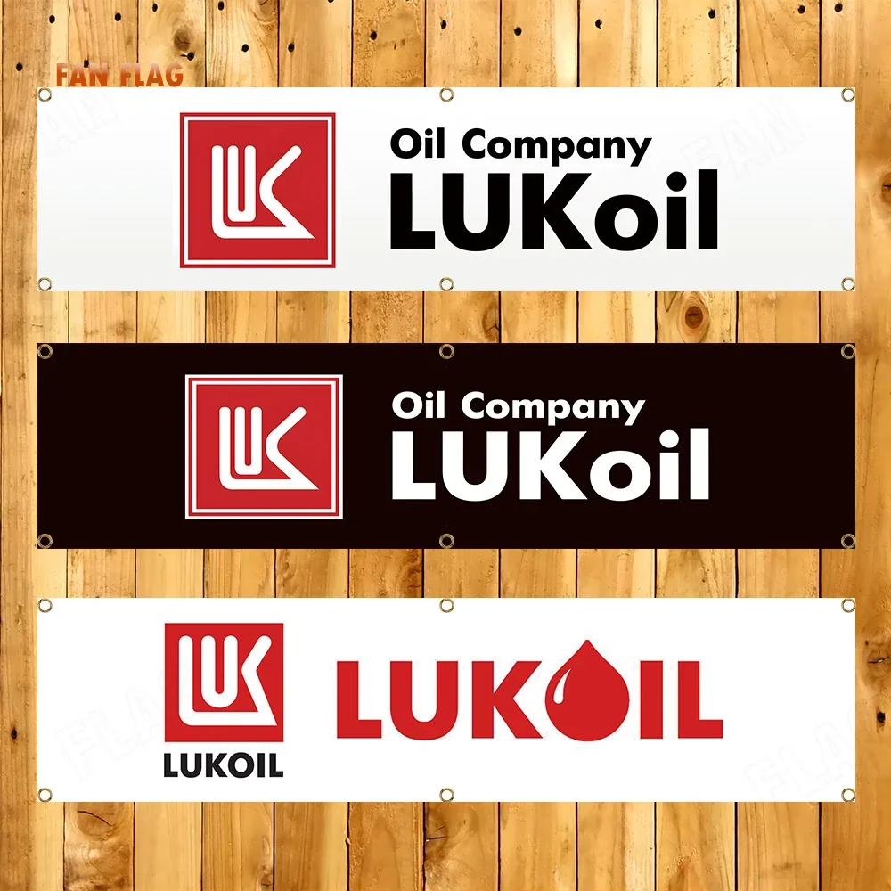 Bandera de aceite LUKOIL de 60x240cm, pancartas de Gas y gasolina, pancartas de bandera de gasolina y combustible diésel, tapiz para coche y garaje, decoración para exteriores