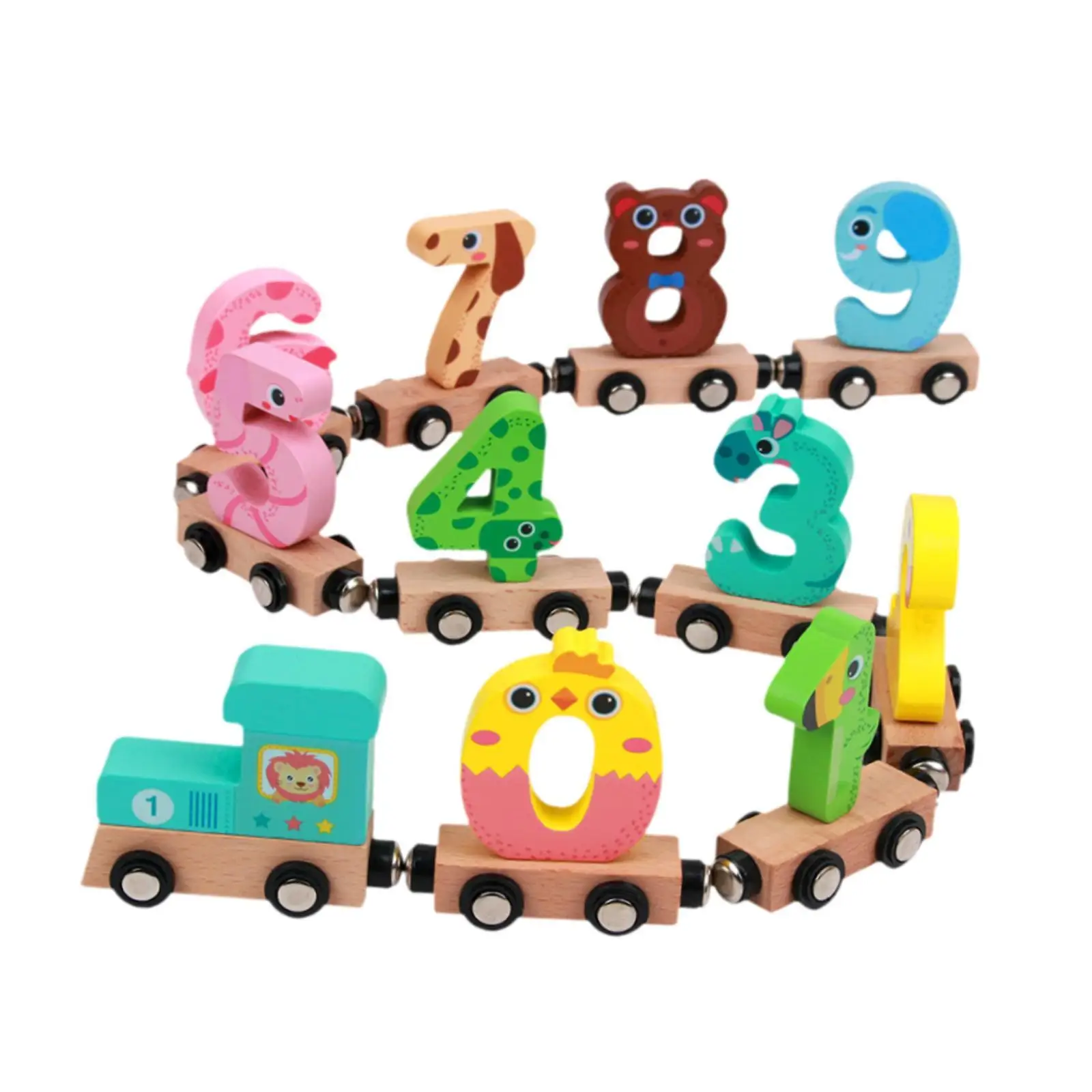 

Number Train Set Digital Recognition Building Blocks Kits Wooden Educational Toy Train for 3 4 5 6 7 Years Old Boys Girls Gift