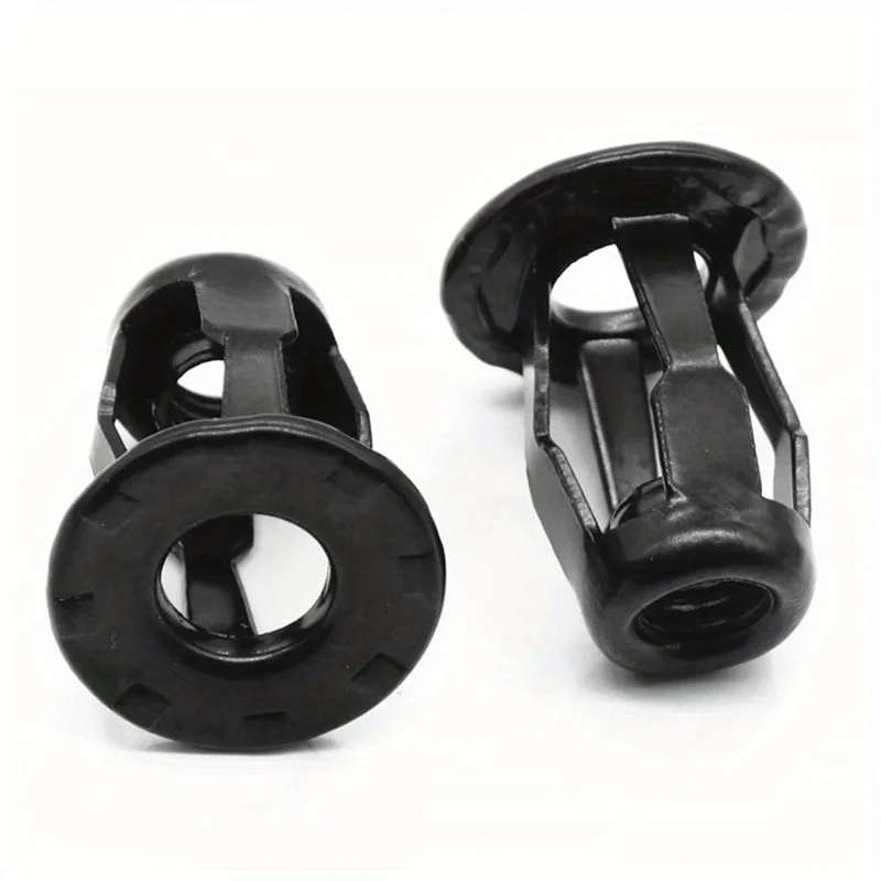 10pcs Car Black Metal Screw Base Clips 6mm Hole Diameter-Durable Fastener Clips For Trunk And Front/Rear License Plate Fixing