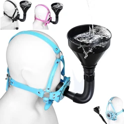 VaHppy Gag Mouth Plug Belt Head Covering Face Masks SM BDSM Sex Toys Drinking Funnel Couple Games Bondage