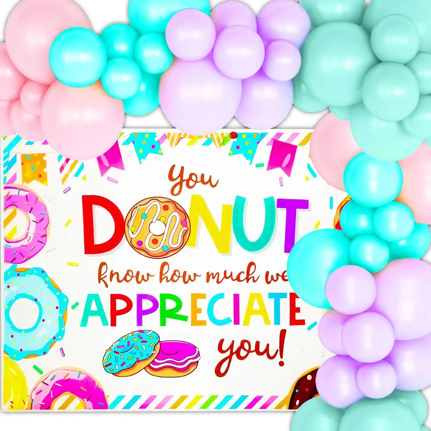 Laventy Donut Forget Us Party Decoration Backdrop Going Away Decor Farewell Decor Career Change Bachelorette Retirement Party