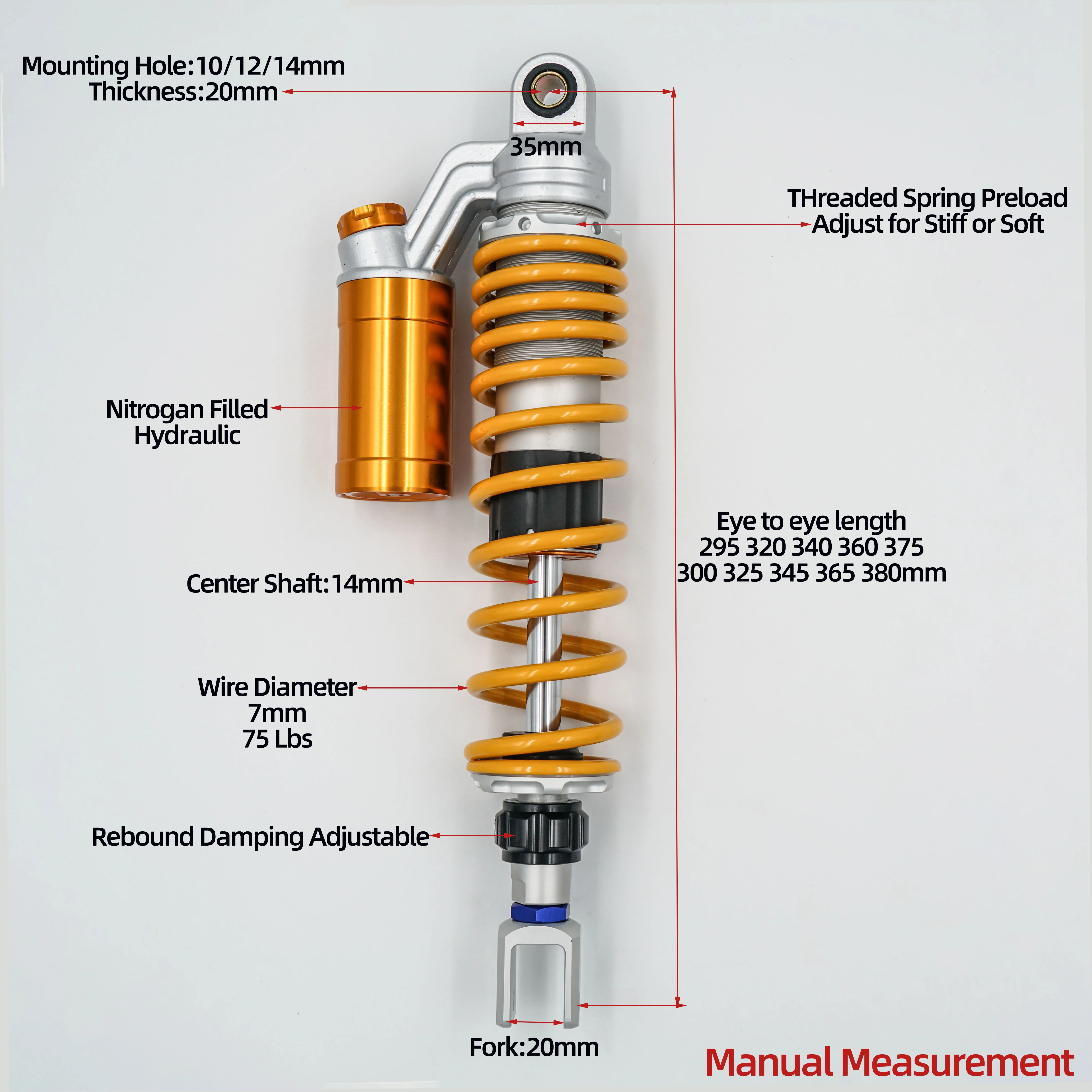 Fork 20mm 1Piece 295mm 320mm 340mm 360mm 375mm 300mm 325mm 345mm 365mm 380mm for YamahaMAX155/XMAX300 HondaNS150LA/NWG150/PC160