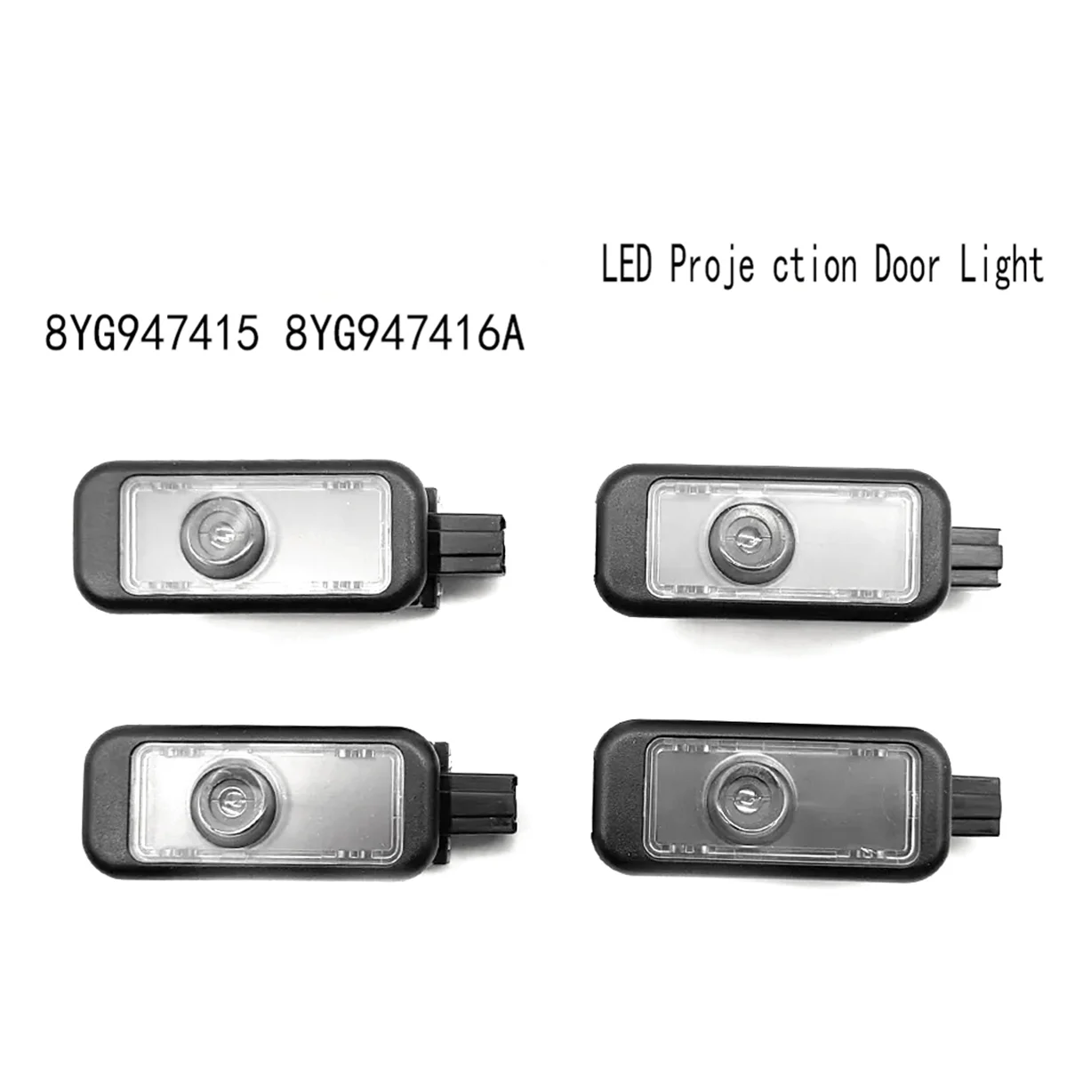 4 Pcs 4 Ring LED Projection Door Light for Audi A3 A4 A5 Q3 Q2 Q5 A6 A7 S3 S4 S5 S6 S7 8YG 947 415 8YG947415 8YG947416A