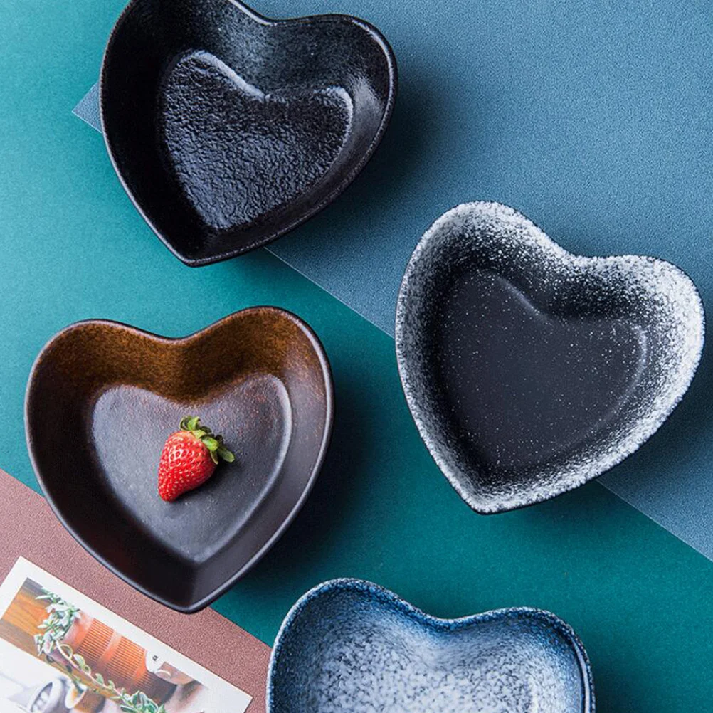 

Home Store Ceramic Bowl 6inch Coffee Heart-Shaped Design for Fruit Salad Storage Easy to Clean Exquisite Love Bowl