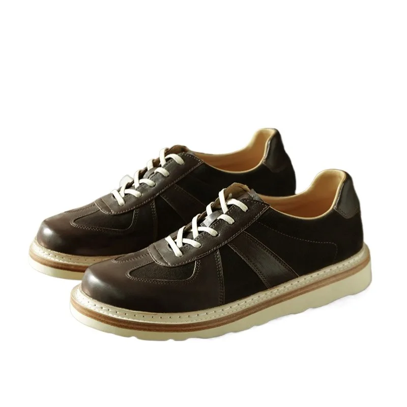 

Туфли дерби из натуральной кожи в стиле ретро в стиле пэчворк, мужские повседневные дышащие оксфорды на плоской подошве, уличная спортивная обувь, мужские кроссовки