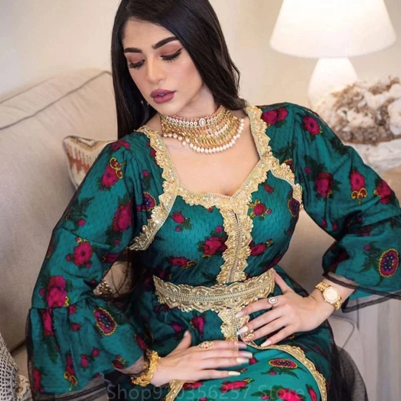 2025 Ramadan Eid Arab Dubai Islamic Clothing Muslim Wedding Dress Fashion Women Patchwork Embroidery Indian Kaftan Maxi Dress - Image 4