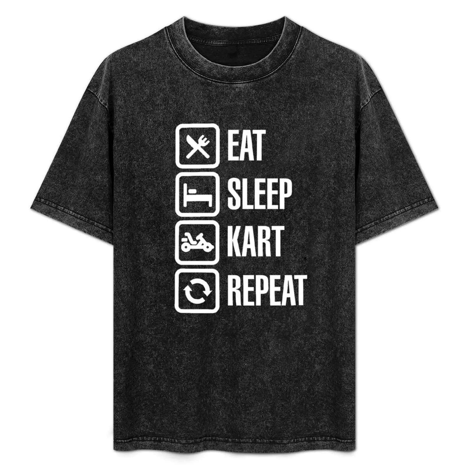 Eat sleep kart karting go-karts repeat karting go-karts go-kart go-cart T-Shirt vintage anime t shirts plain men clothings