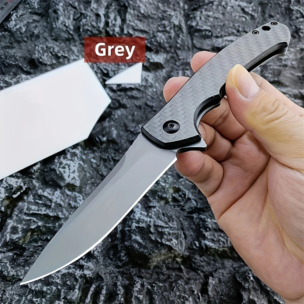 1pcs Folding Knife, Model 0450 Pocket Knife, Carbon Fiber Handle, 440 Knife Edge, Tactical Field Bearing EDC Knifes