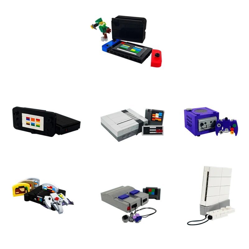 

MOC Nintendoed Game Console Building Blocks Bricktendo Home Console Pack Entertainment System Model Brick Kid Toys Birthday Gift