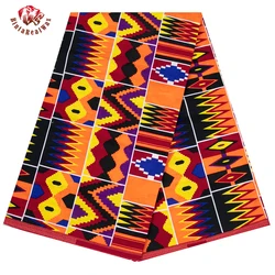 Bintarealwax nowa afryka tkanina bawełniana Kente Ankara sukienki moda nigeryjska tkaniny batikowe 3/6 jardów/partia materiał 24FS1053