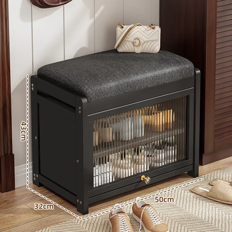 عرض شفاف رفوف خزانة الأحذية تظهر رف الأحذية الخشبي الشمال خزانة مرآة برج أدراج أثاث المنزل Zapatero #5