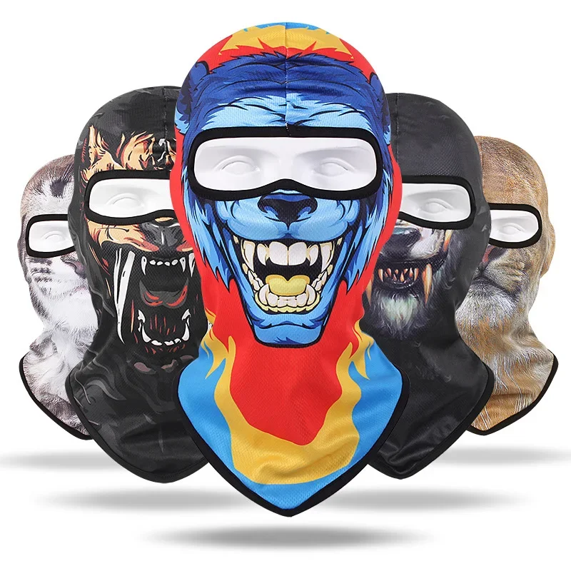 Animal Print Balaclava Kids Mascarillas Children Motorcycle Neck Warmer Gaiter Face Shield Outdoor Cycling Ski Full Face Mask