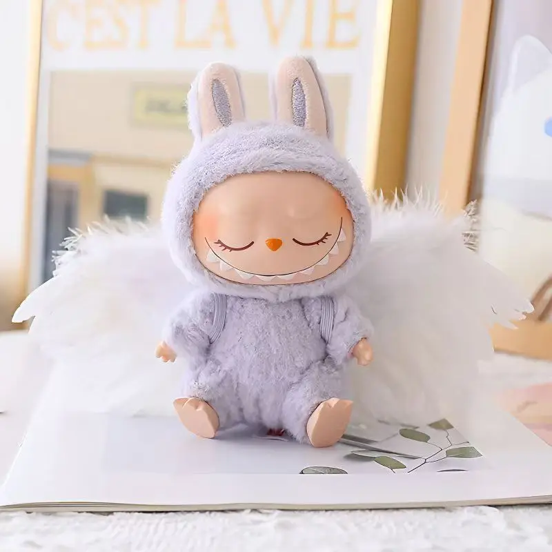 

17 см Labubu ангельские перья крылья одежда для Labubu V1 V2 DIY мини-куклы одежда аксессуары Labubu