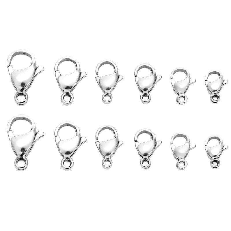 

50pcs Stainless Steel Lobster Clasps Hooks for Necklace Bracelet Chains DIY Fashion Jewelry Making Findings Supplies 10mm/12mm
