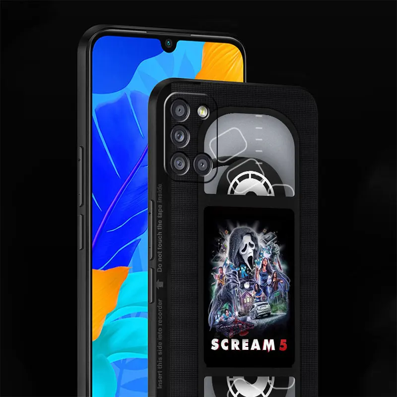 Black Case for Samsung Galaxy A52 A73 5G A33 A12 A53 A22 A13 4G A24 A14 A23 A54 A70 Soft Phone Cover Horror Movie Video