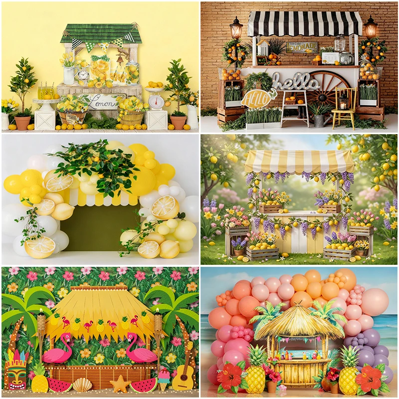 

LS Sun Sand Sweet Shop Backdrops Cake Smash Child Baby Photo Studio Props Adult Kids Decors Summer Beach Photography Backgrounds