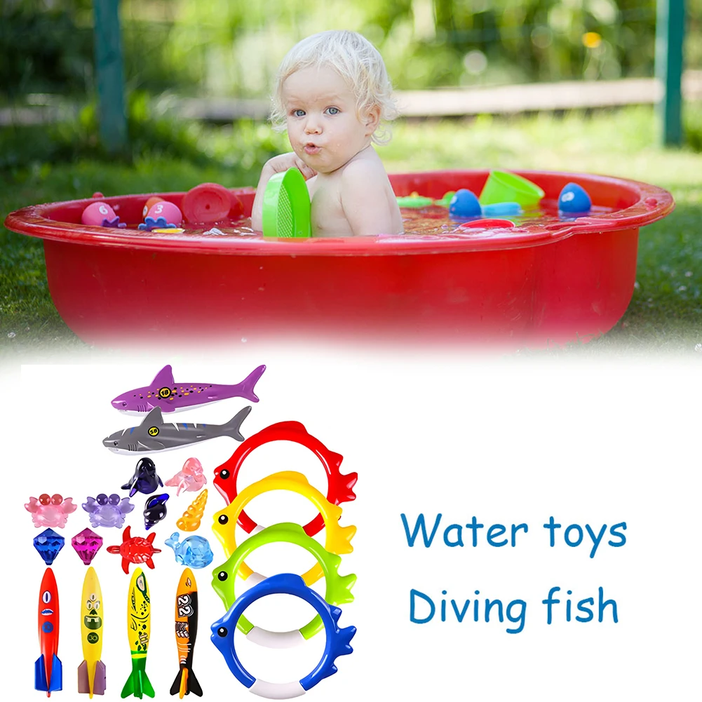 20 pezzi per bambini, piscina, lancio, affondamento, giocattoli da immersione, divertenti addestramento subacqueo, giochi estivi per bambini, giochi d'acqua, nuovi