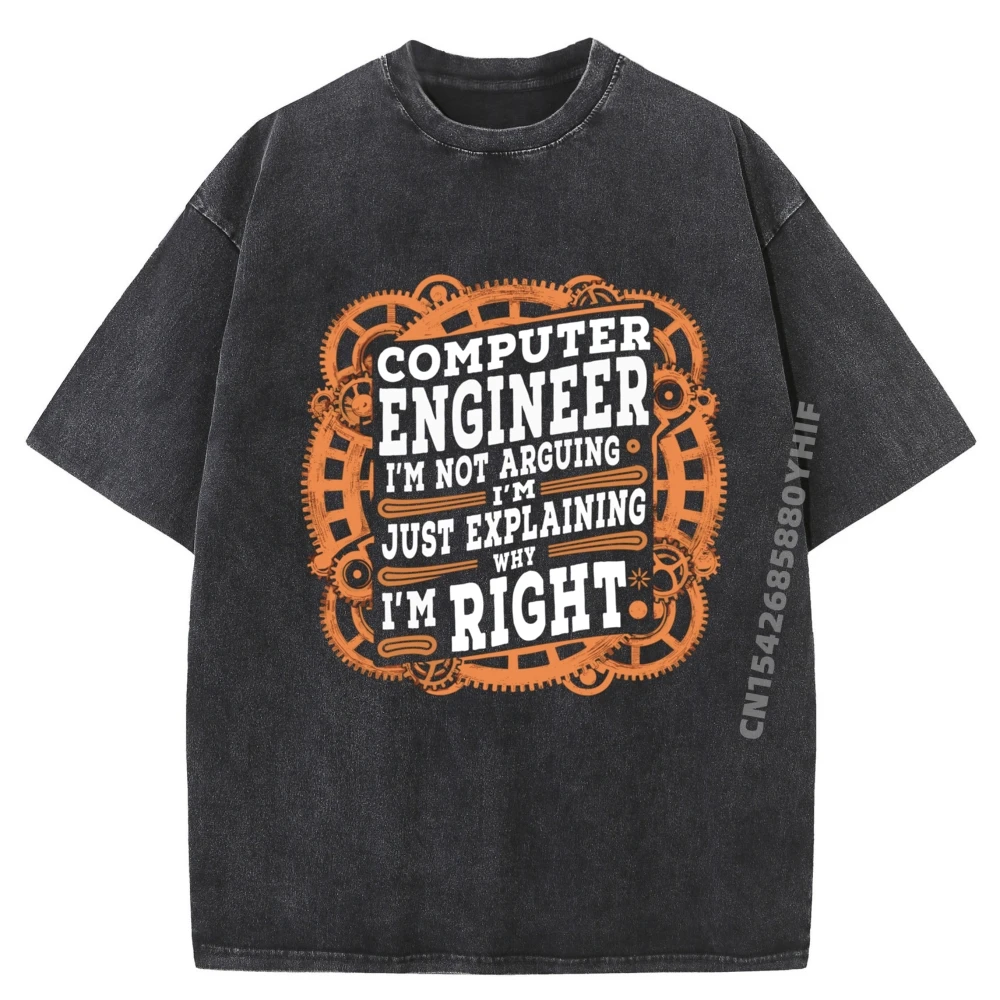 

Забавная саркастическая белая футболка с рисунком для компьютерного инженера, мужская одежда, 2025 г., рубашка большого размера, потертая рубашка большого размера