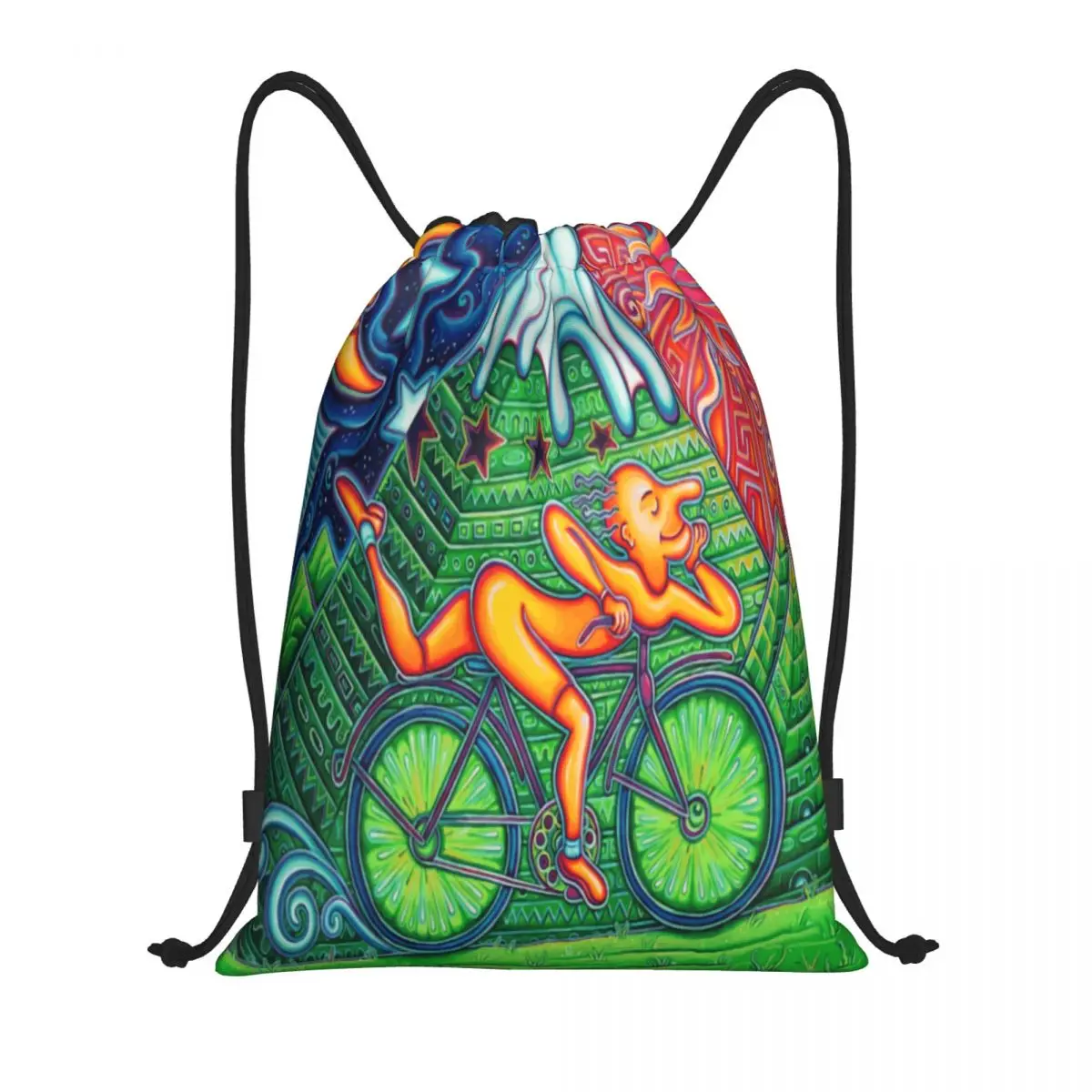 

Custom Albert Hoffman LSD Bicycle Day Drawstring Backpack Women Men Gym Sport Sackpack Shopping Bag Sack