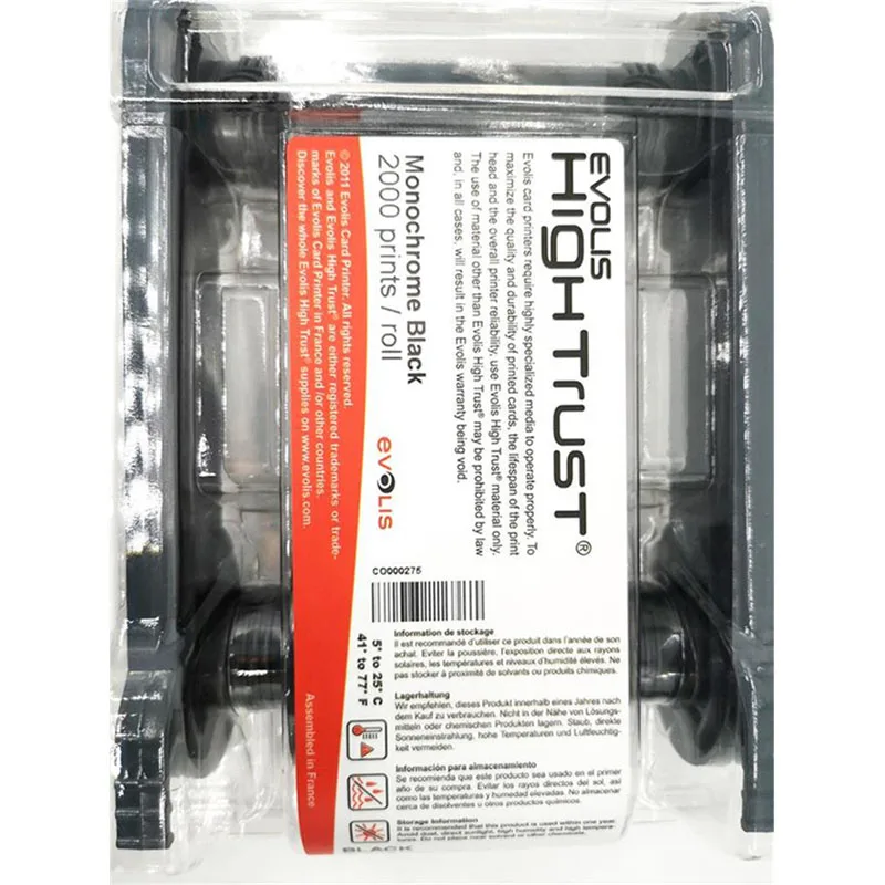 

Genuine Evolis Original Color Ribbon R5F008S132/C132 Black RCT023NAA Zenius Primacy ID Card PVC Printer Printing Supplies