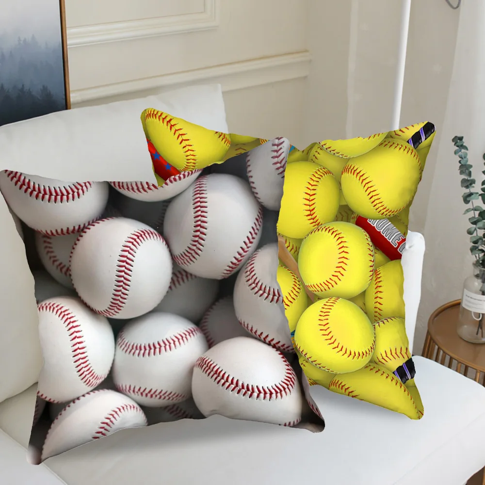 Sports Ball Print Pillow Case Baseball Cushions 45x45cm Home Decoration for Sofa Club Throw Pillow Covers Pillowslip