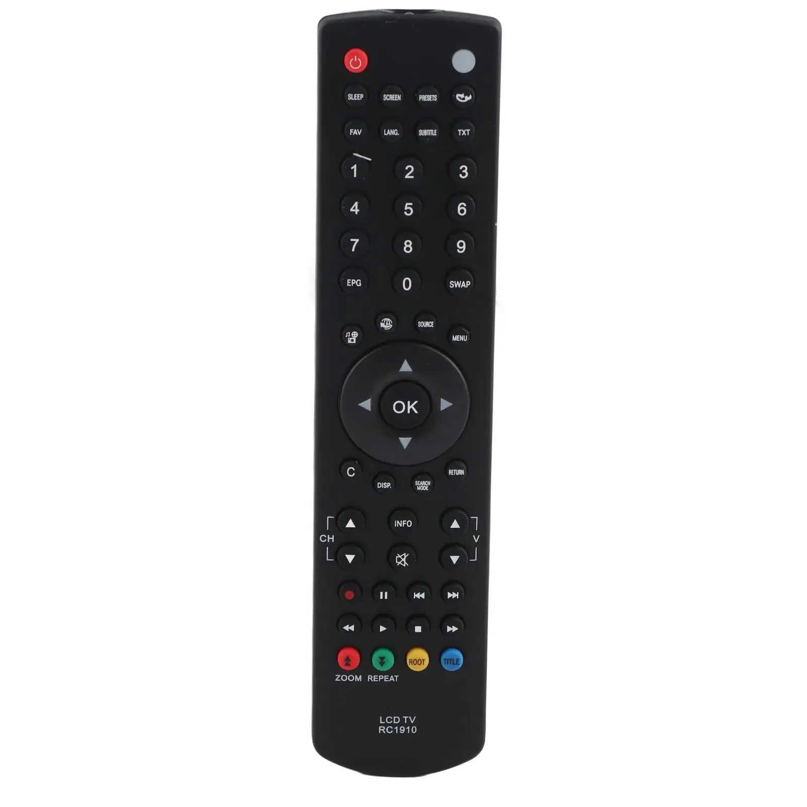 Universal Remote Control for techwood TVs RC1912, RC1910, LC-32SH130K & LC24DV510K - LED Replacement