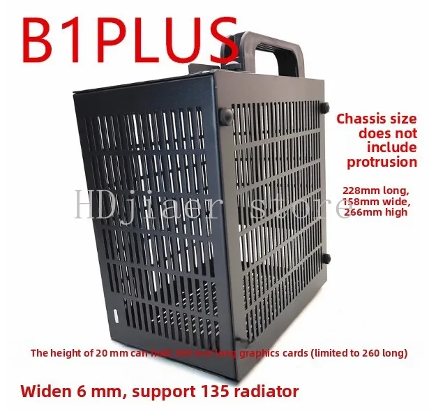 All Aluminum ITX Small Computer Case JXK Stand Up Portable Plug-in Graphics Card SFX Power Supply Thickened 8.5L